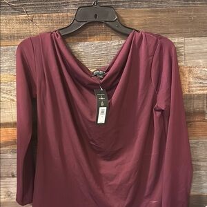 Banana Republic Wine Color Draped Blouse